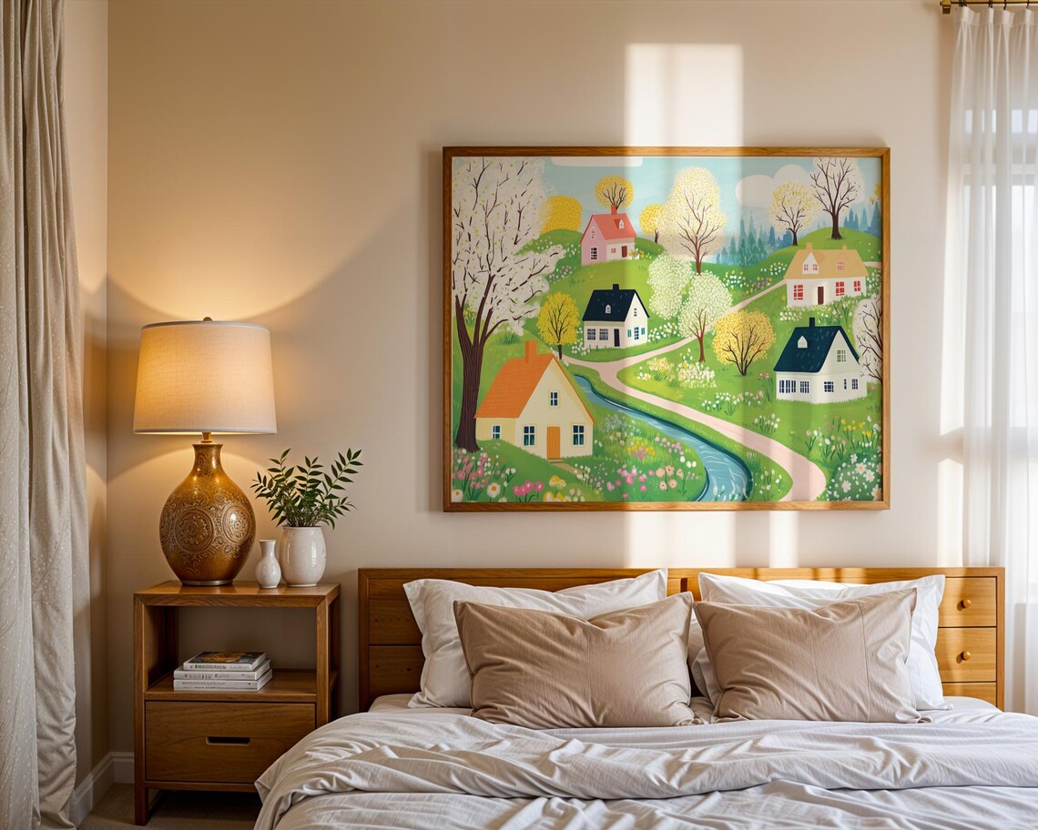 Spring Countryside Landscape Art Print, Farmhouse Decor - Image 4