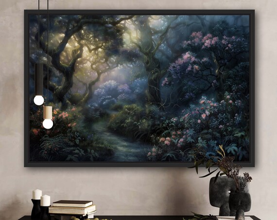 Mystical Path In The Woods, Gothic Forest Art Print