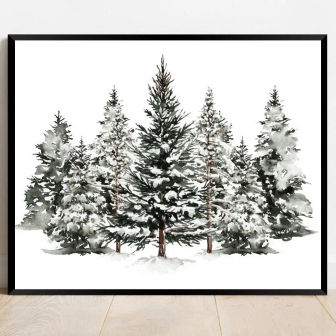 Winter Trees Vintage Winter Decor Art Print - Image 2