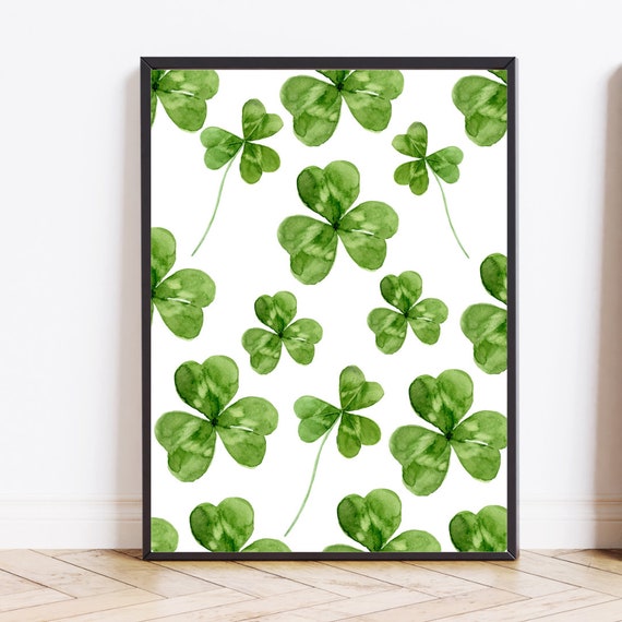 Shamrock Print St Patrick Day Prints Irish Irish Home Decor St Patrick Wall Art Farmhouse Decor St Patrick Clover Print