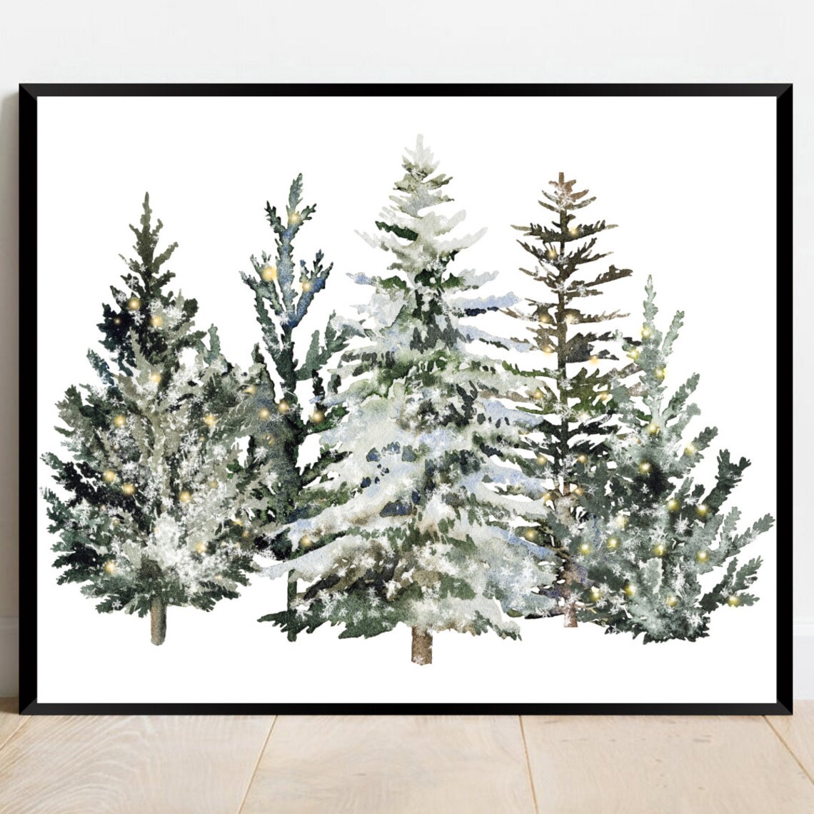 Christmas Trees Winter Holiday Art Print - Image 2