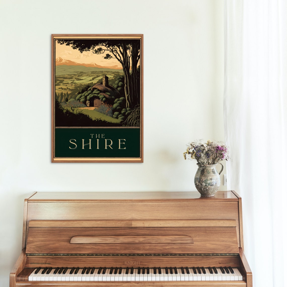 The Shire Hobbit Hole Rolling Hills Valley View Travel Poster - Image 3