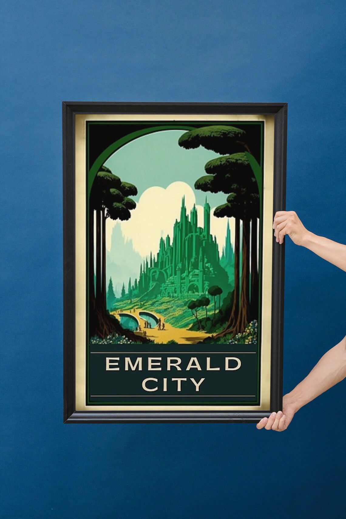 Emerald City Oz Forest Archway Golden Bridge Vintage Travel Poster - Image 5