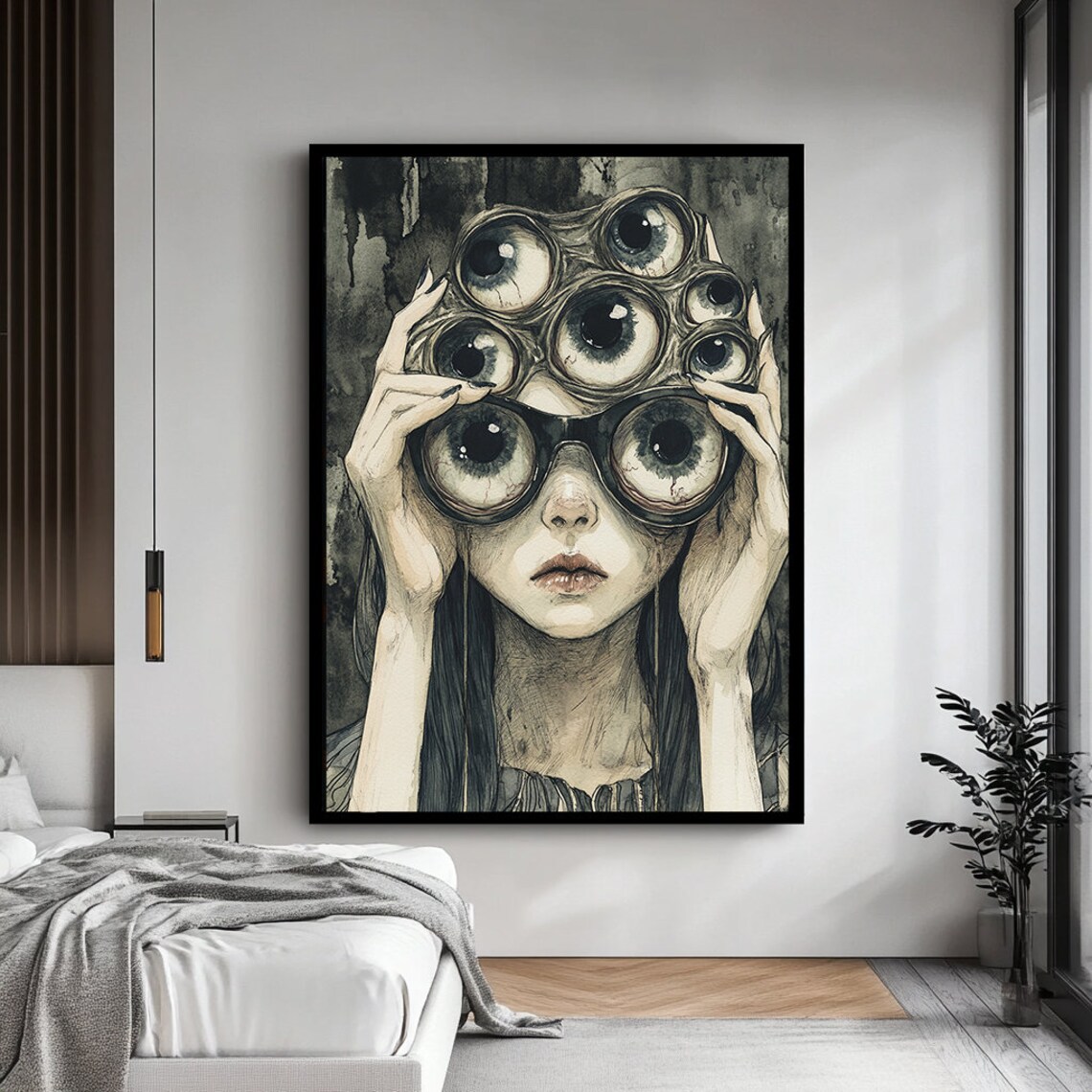 Surreal Multi-Eyed Woman Art Print, Modern Portrait - Image 4