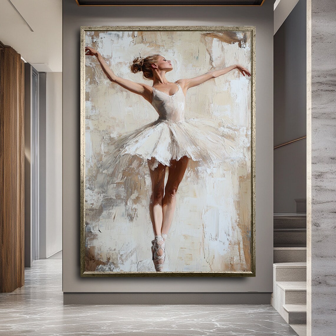 Abstract Ballerina Art Print, Elegant Dance Decor