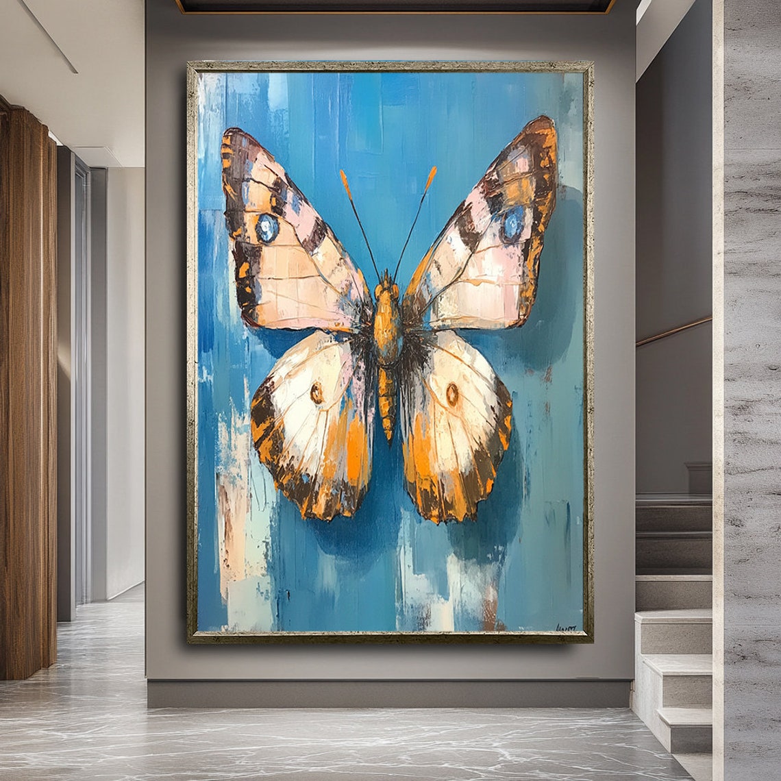 Colorful Butterfly Wall Art Nature Inspired Modern Decor Vibrant Butterfly Painting - Image 2