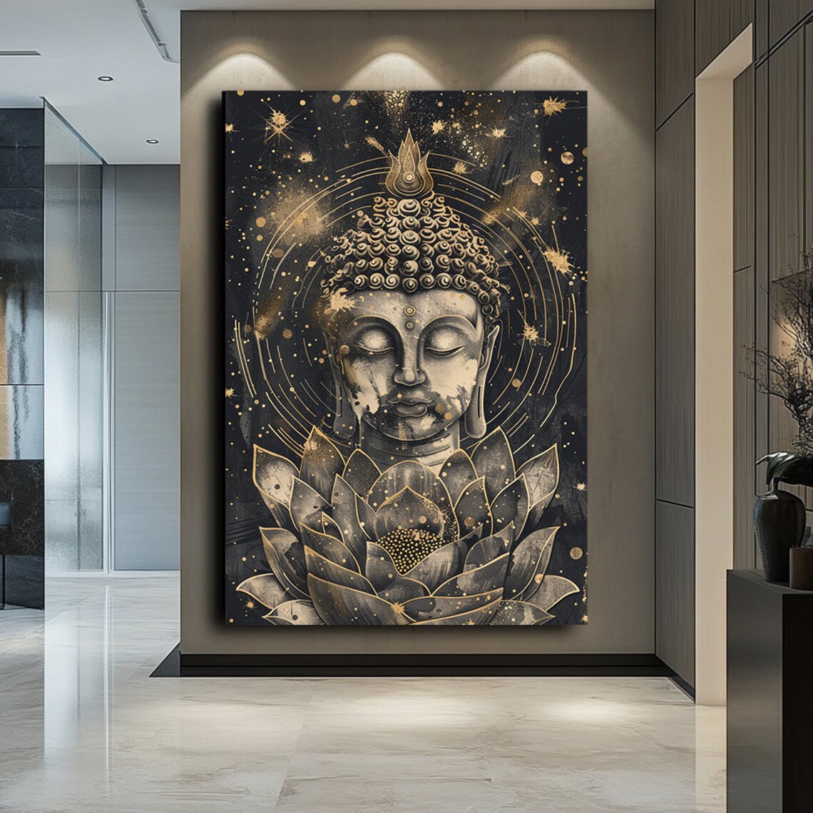Buddha Statue Art Print, Tranquil Zen Decor