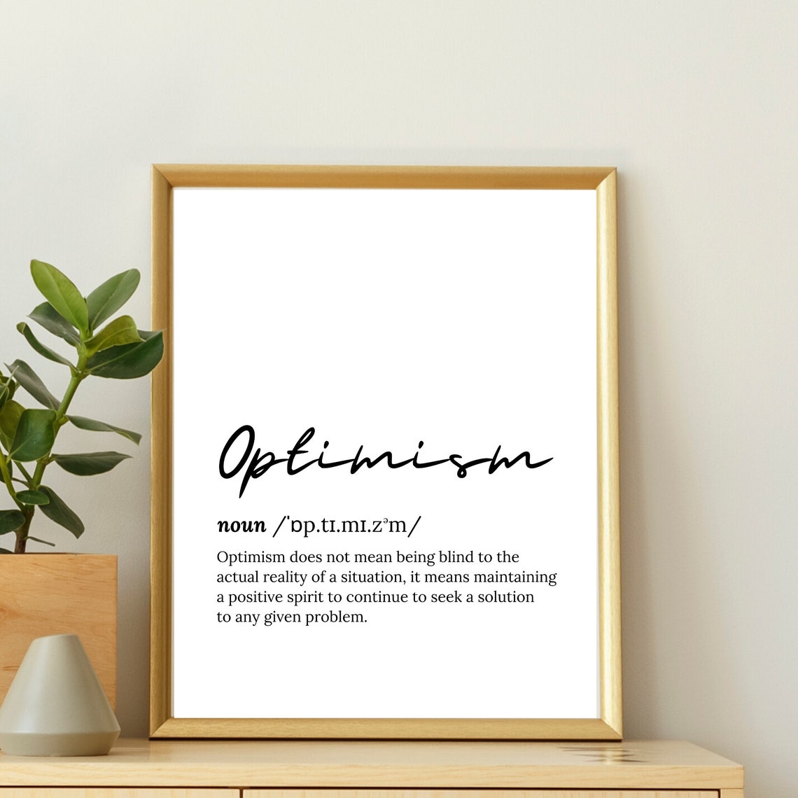 Optimism Dictionary Definition Script Font Inspirational Poster - Image 2