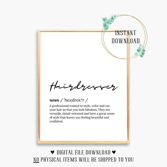 Hairdresser Definition Meaning Salon Dictionary Script Wall Poster