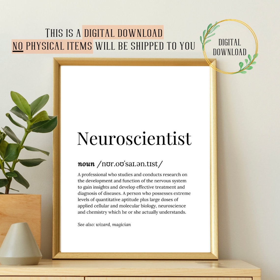 Neuroscientist Funny Dictionary Definition Graduation Gift Poster - Image 2