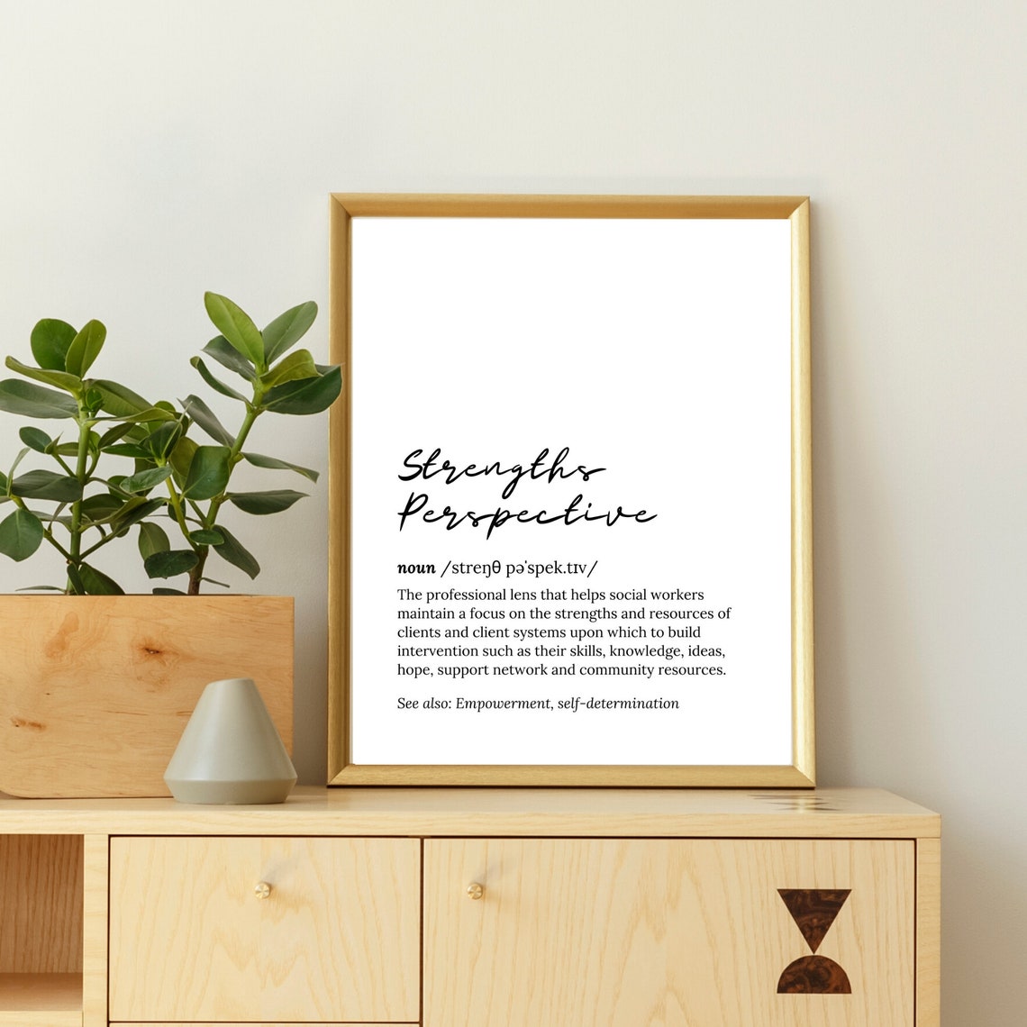 Strengths Perspective Social Worker Dictionary Definition Poster - Image 2