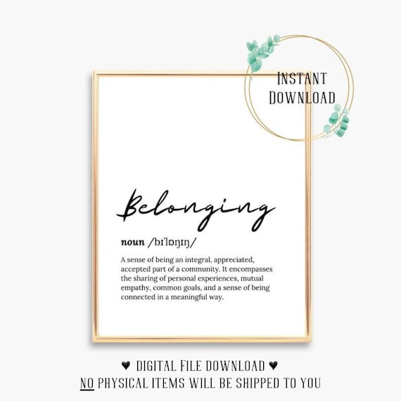 Belonging Script Definition Accepted Part of Community Poster
