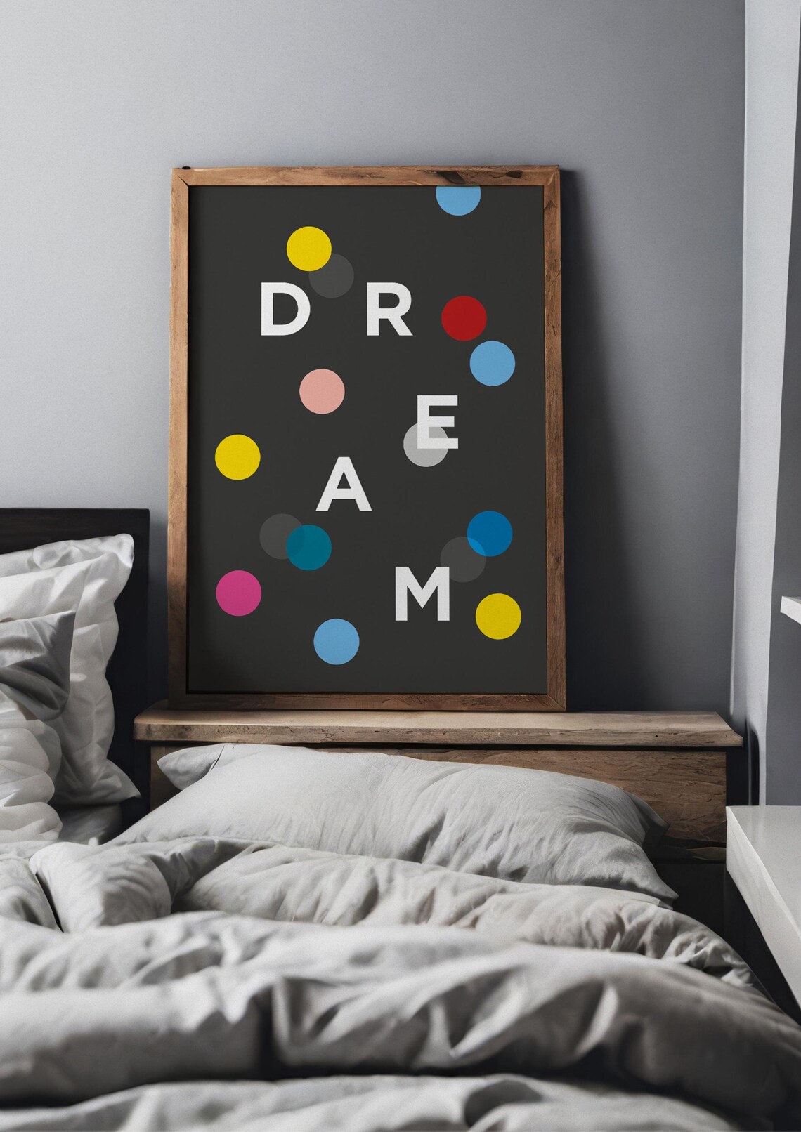 Dream Minimalist Poster, Typography On Grey Background - Image 2