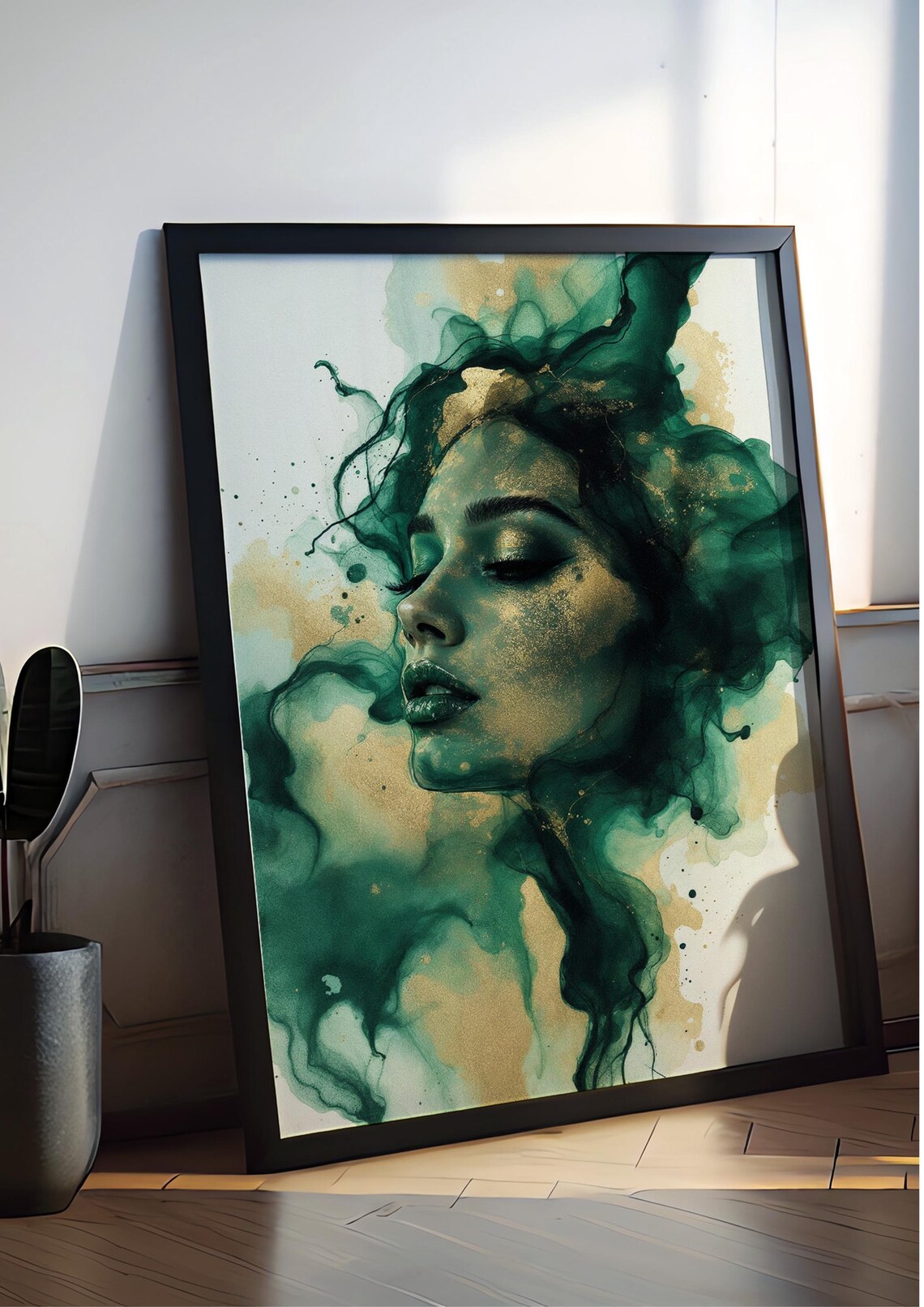 Abstract Portrait, Minimalist Face Revealed By Ink