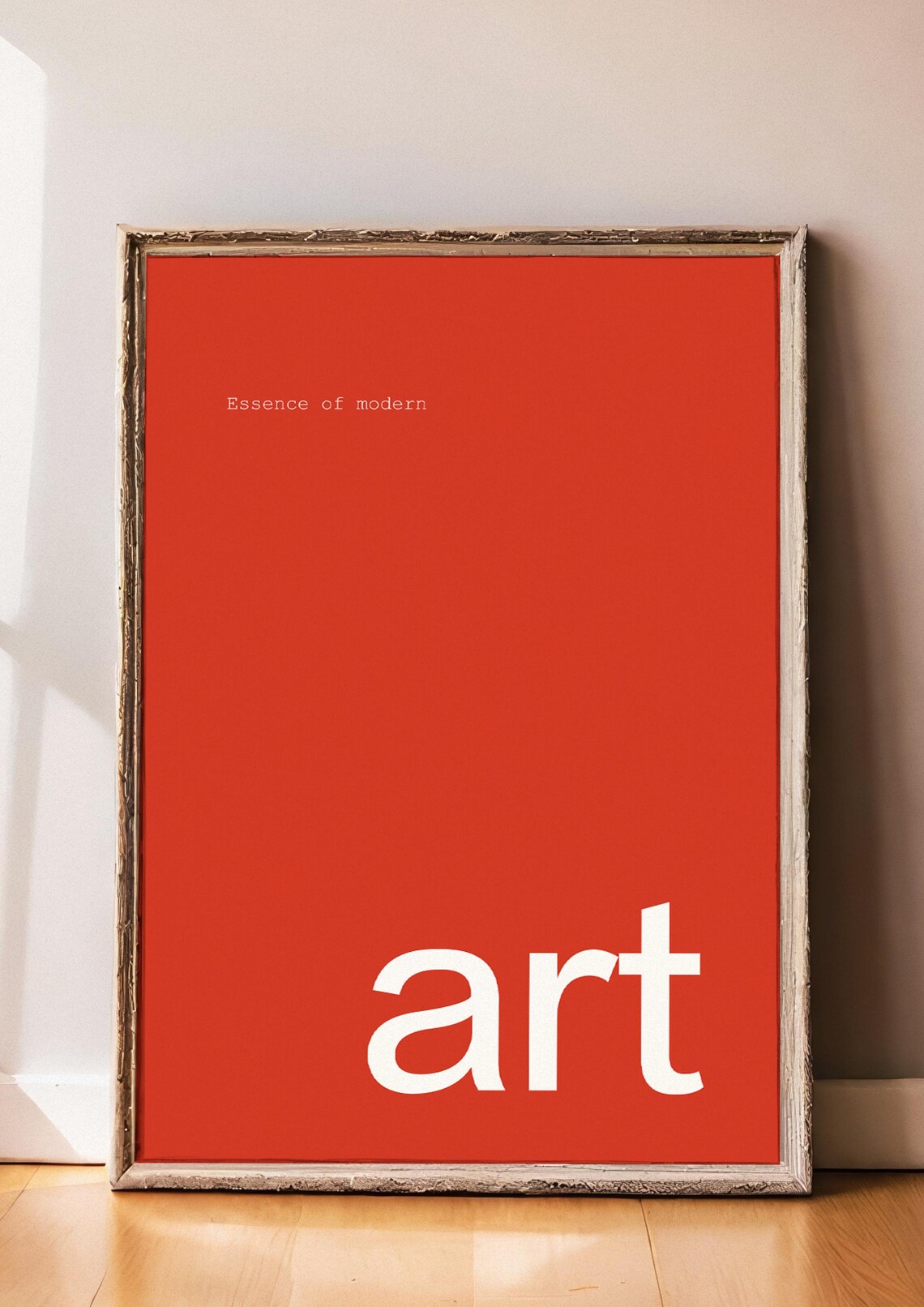 Modern Minimalist Poster, Orange Background White Text