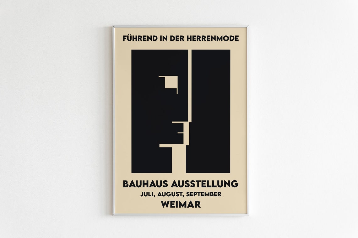 Bauhaus Ausstellung Weimar 1923 Geometric Face Midcentury Poster