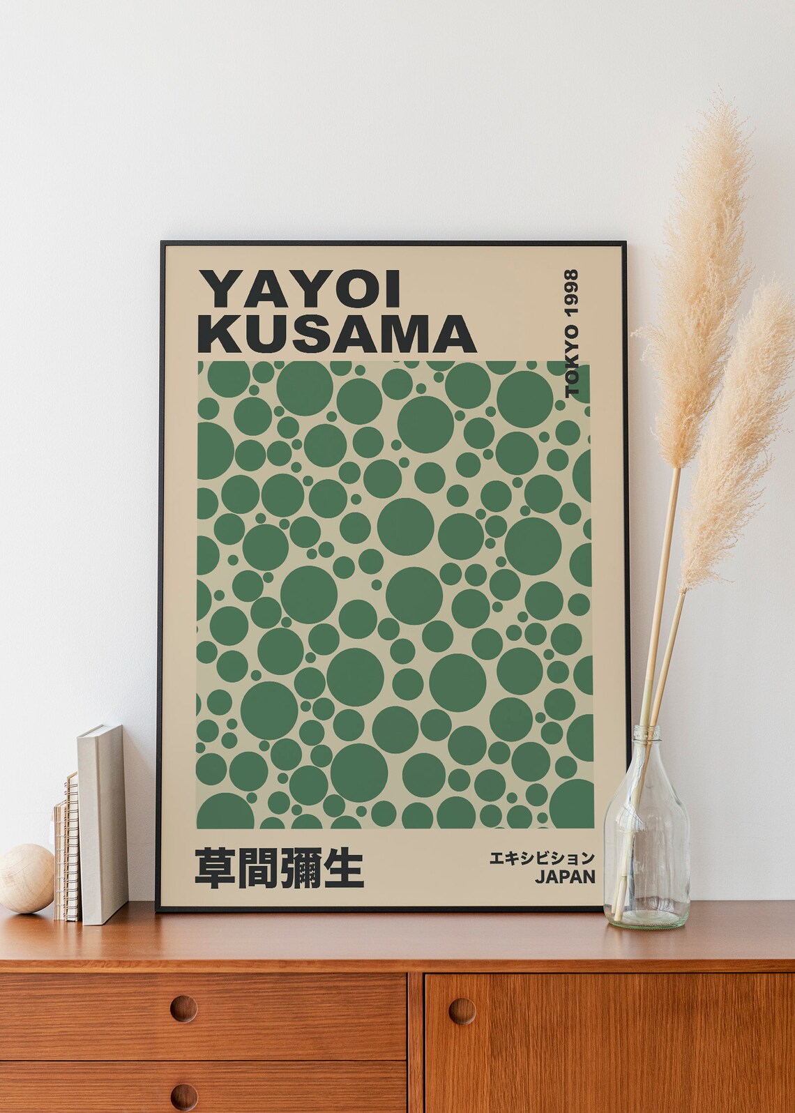 Yayoi Kusama Green Dots Tokyo 1998 Japanese Exhibition Art Poster - Image 4