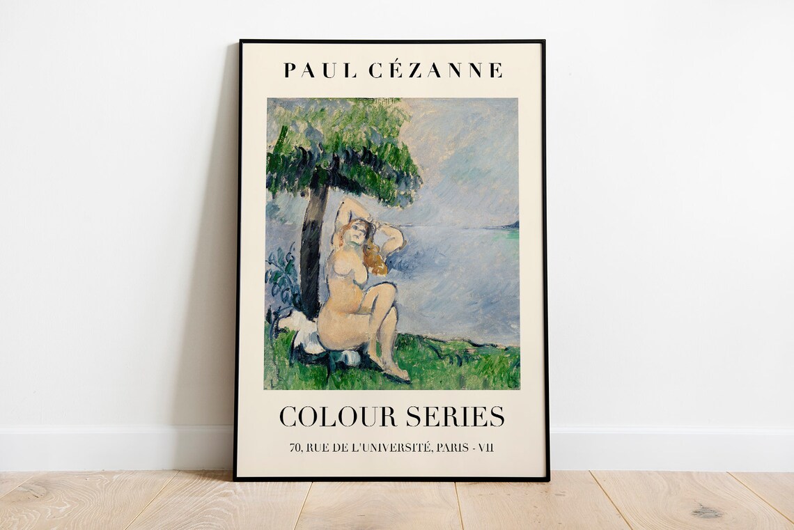 Paul Cezanne Colour Series Bather Nude Tree Waterside Exhibition Poster - Image 2