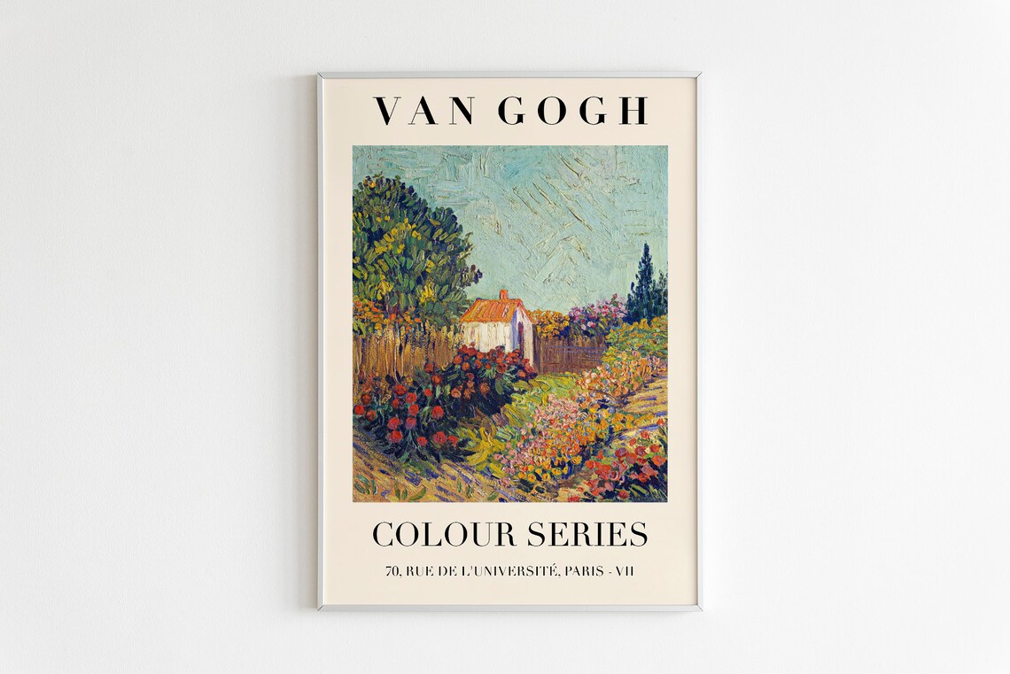 Vincent van Gogh Poppy Garden Cottage Colour Series Exhibition Print