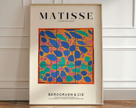 Henri Matisse Exhibition Poster, Floral Garden Scenery