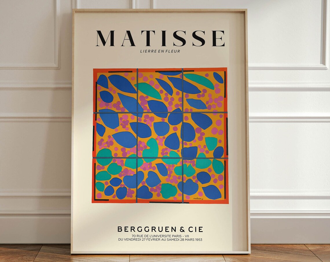 Henri Matisse Exhibition Poster, Floral Garden Scenery