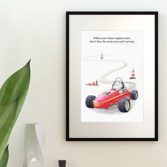 The Inner Engine Funbean Motivational Quote Wall Artdigital Poster Minimalist Hand Drawnfunnywarmhealingoffice