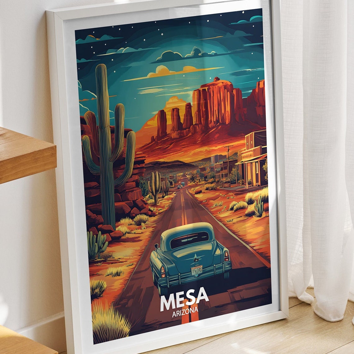 Mesa Travel Print Arizona Mesa Travel Poster Arizona Travel Poster Arizona Cityscape Wall Art Unique City Decor