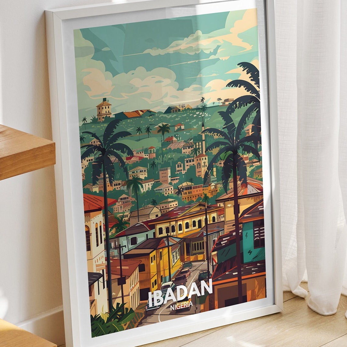Ibadan Travel Print Nigeria Ibadan Travel Poster Nigeria Travel Poster Nigeria Cityscape Wall Unique City Decor