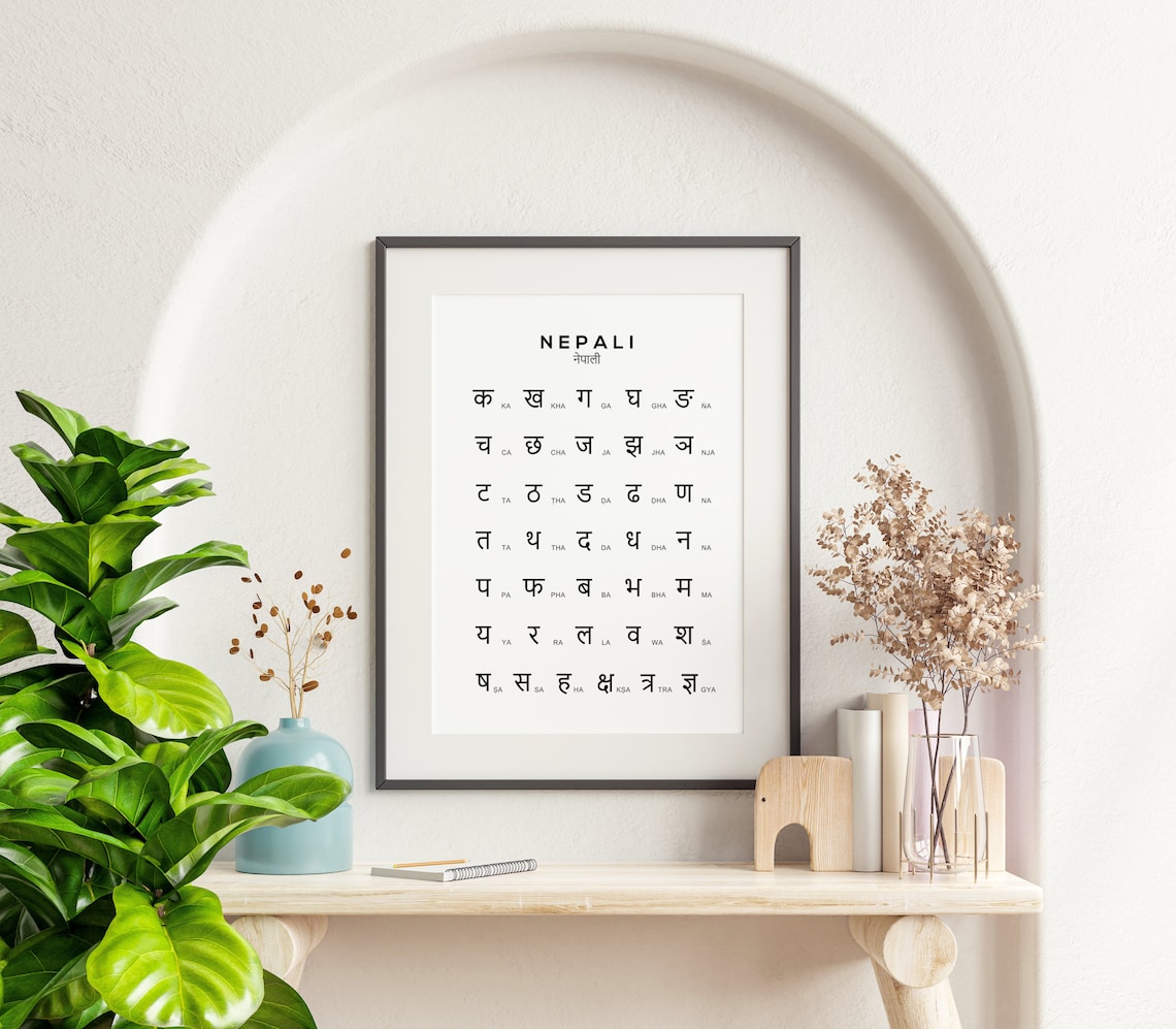 Nepali Alphabet Chart, Himalayan Language Wall Art - Image 2
