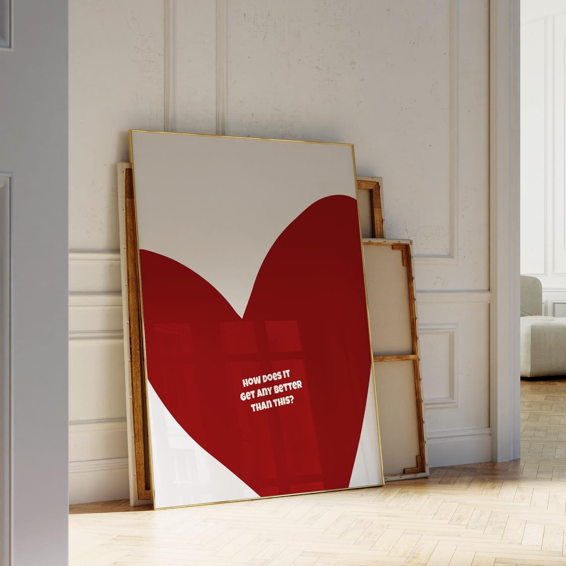 Red Heart Affirmation How Does It Get Any Better Minimalist Art Poster