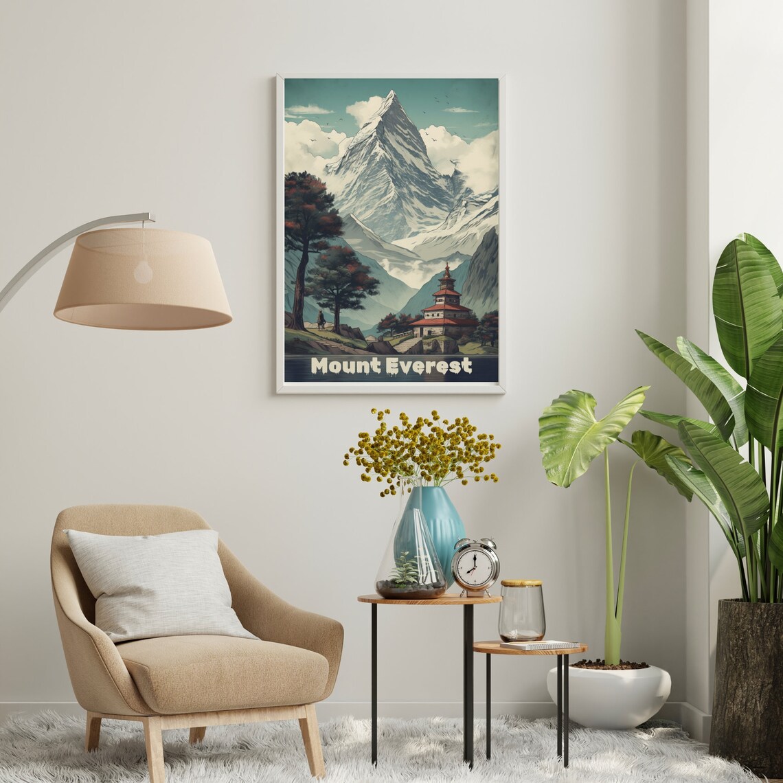 Snowcapped Mount Everest Nepal Himalaya Vintage Travel Poster - Image 4