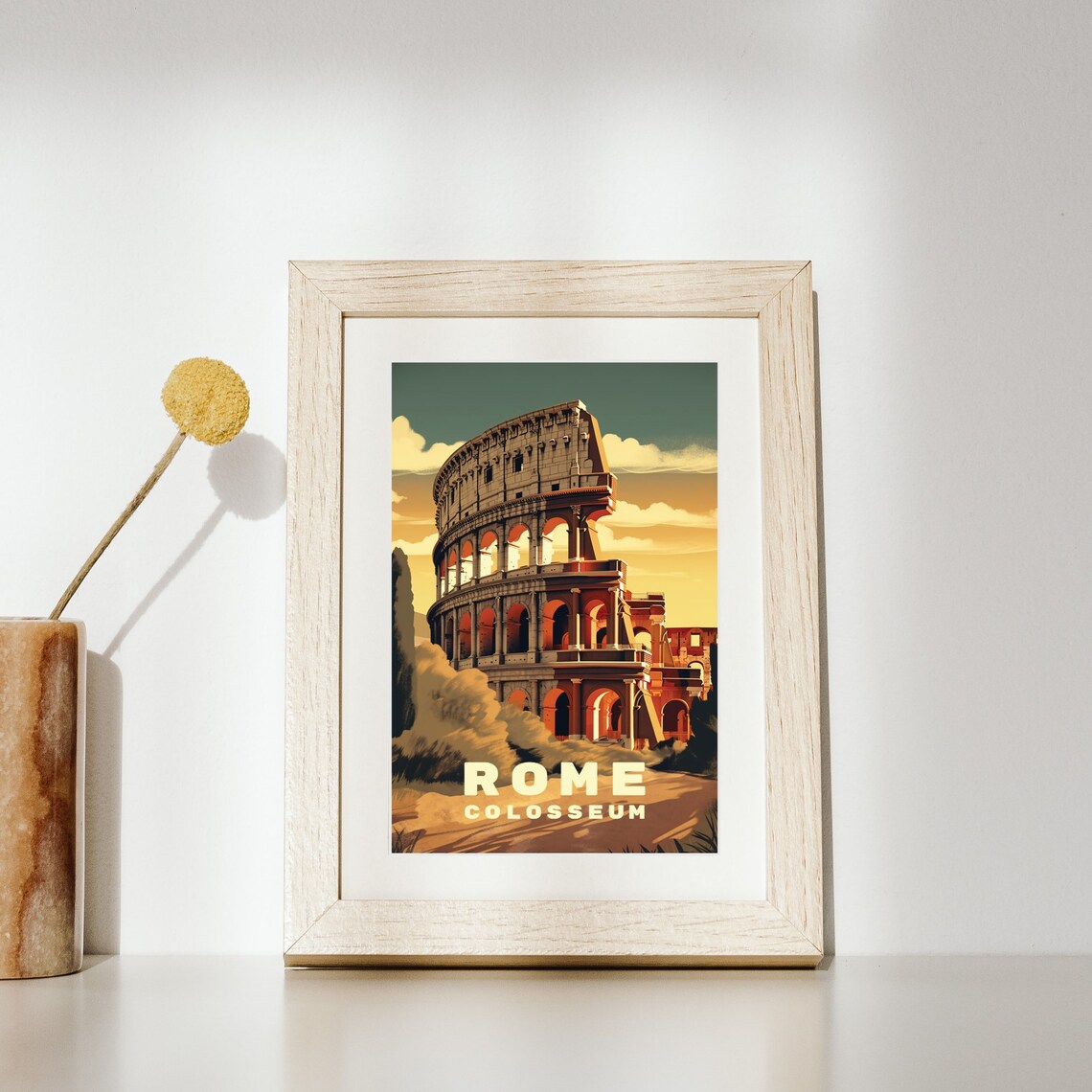 Rome Colosseum Travel Poster, Italy Wall Art Print - Image 2