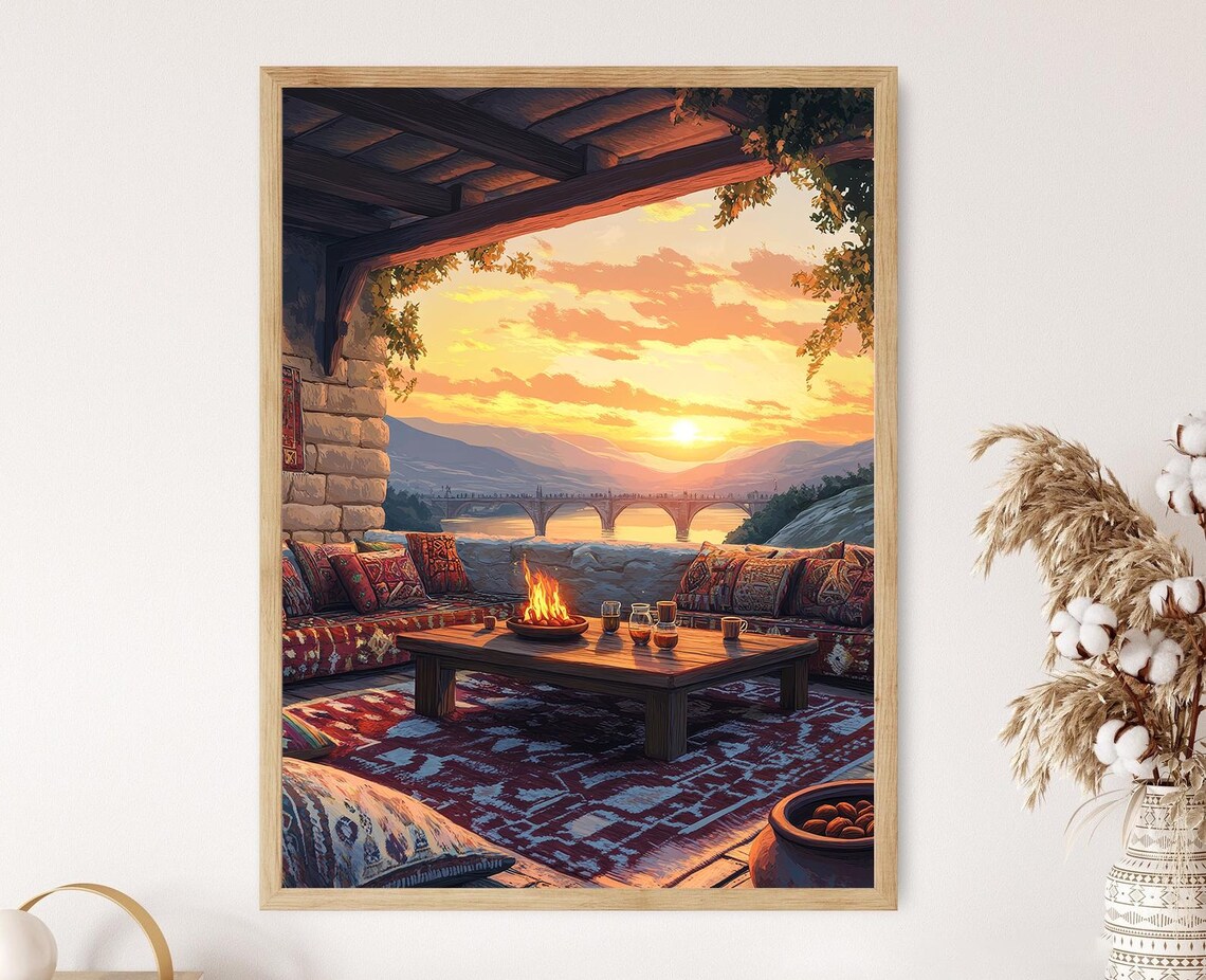 Zakho Rooftop Patio, Iraqi Kurdistan Travel Poster