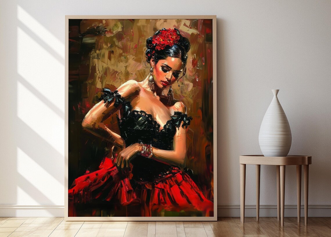 Flamenco Dancer Art Print, Intimate Bedroom Decor