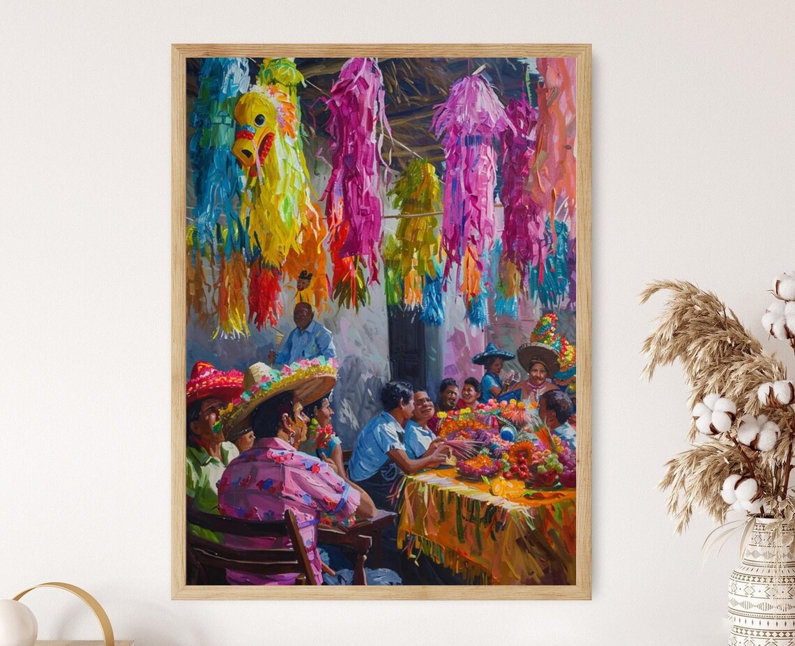 Mexican Festival Pinata Art Print, Cinco De Mayo