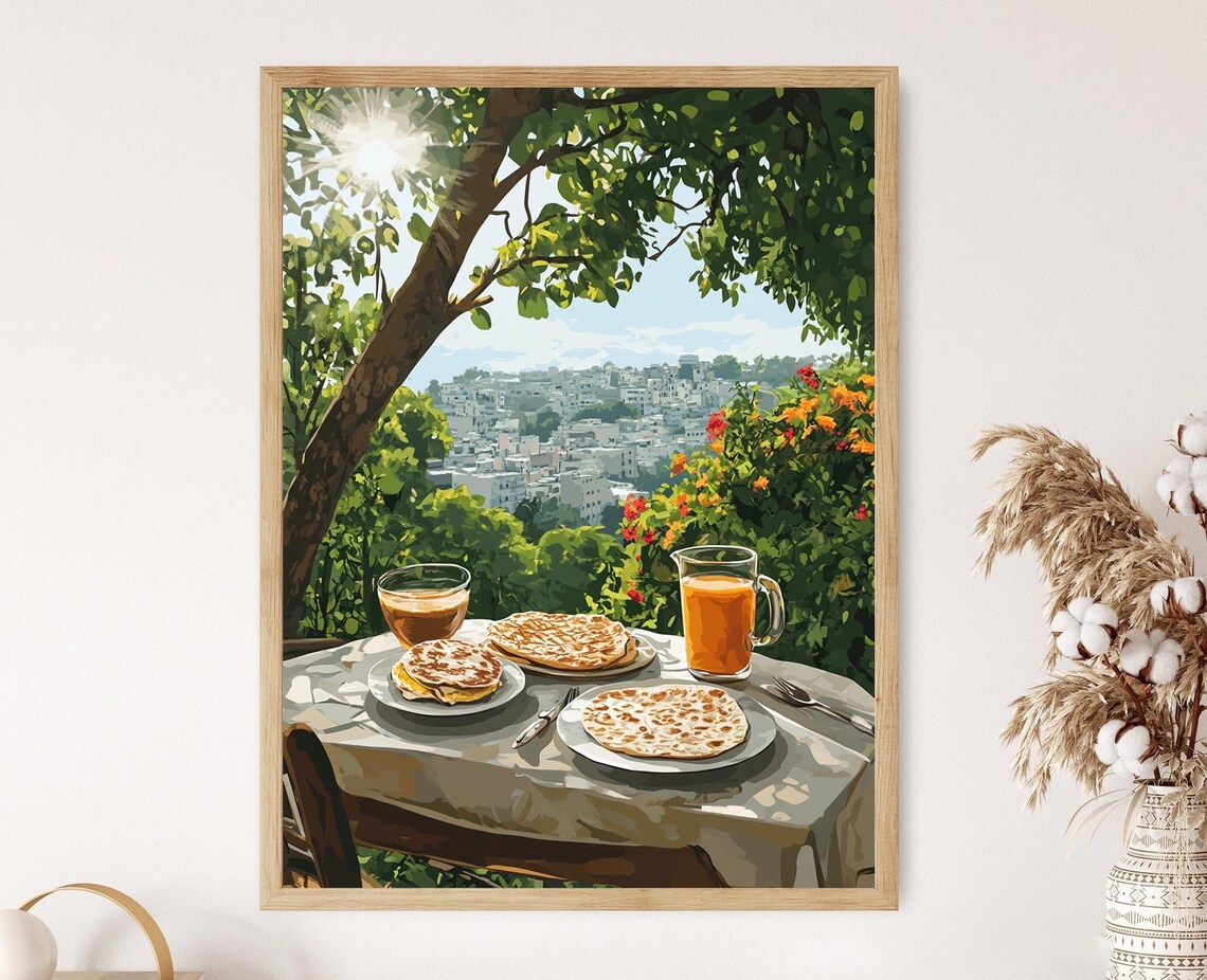 Pakistani Breakfast in Karachi Cultural Art Print