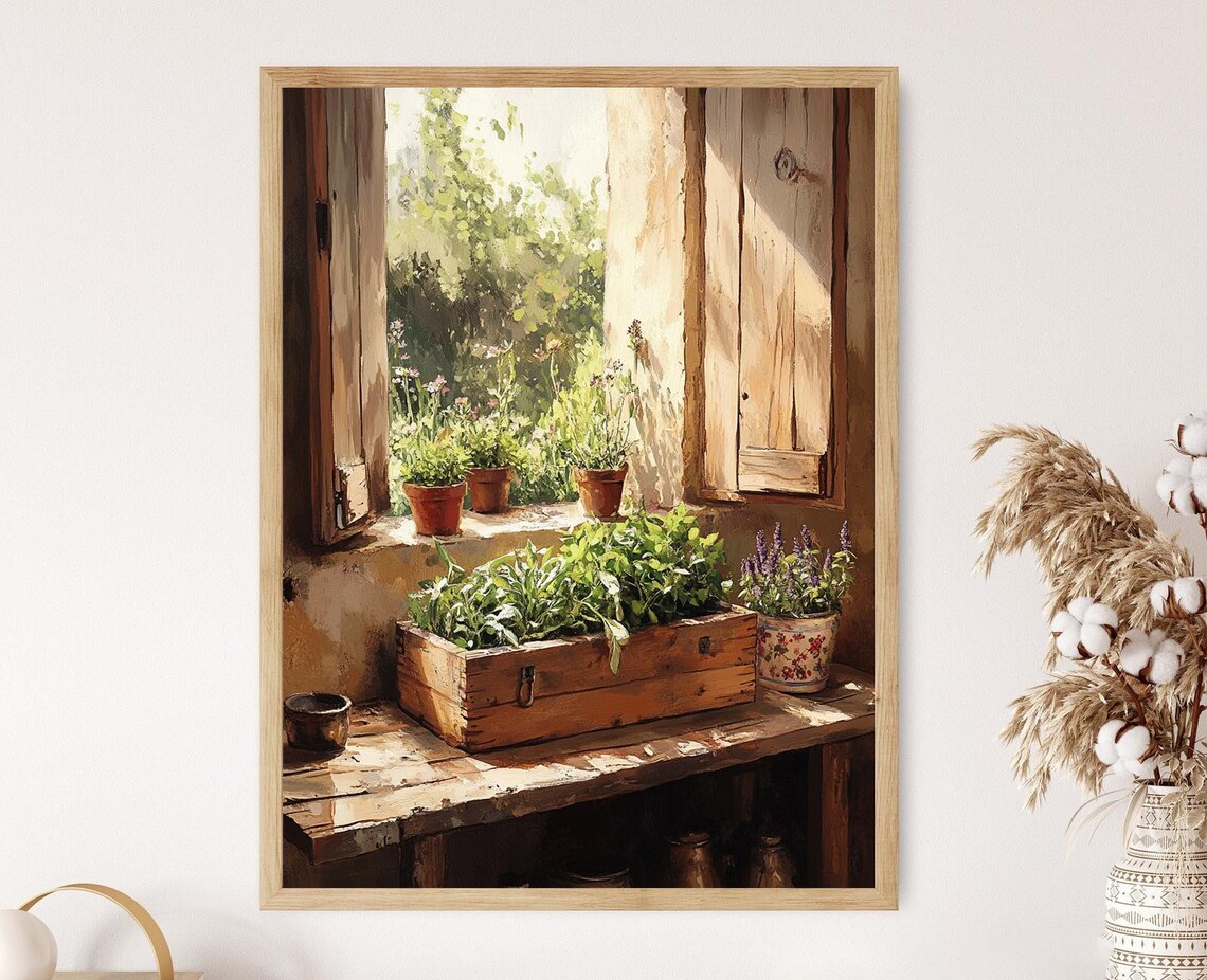 Colombian Farm Decor, Wooden Tool Box With Herbs