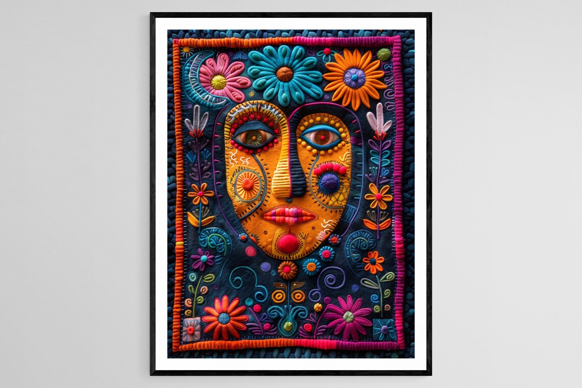 Mexican Folk Art Design, Mola Estampa De Arte