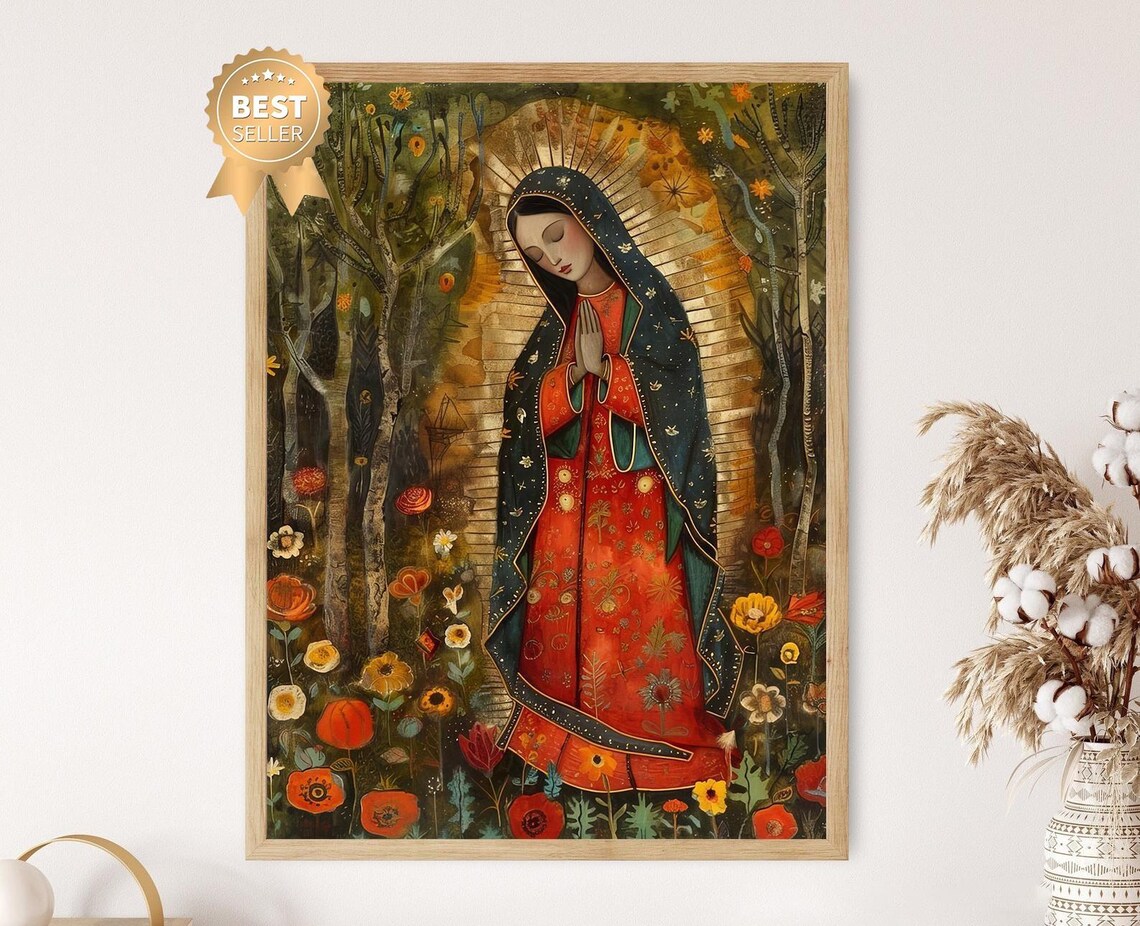 Our Lady Of Guadalupe Art Print, Religious Wall Decor