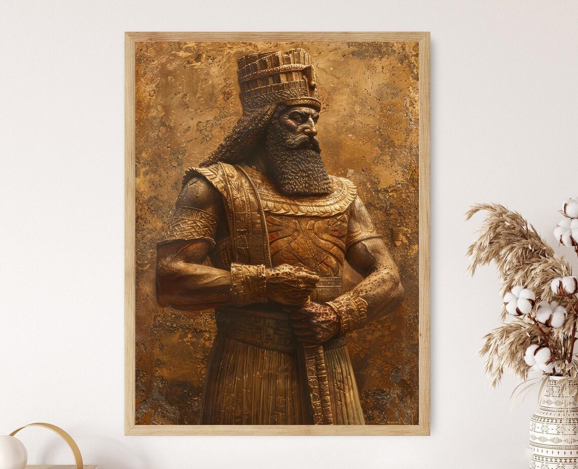 Sumerian King Standing Proud, Mesopotamian Art Print