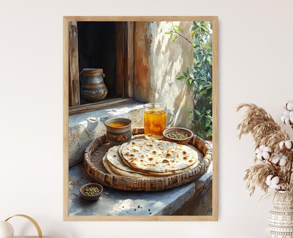 Somali Tray Art Print, Traditional African Kitchen Decor