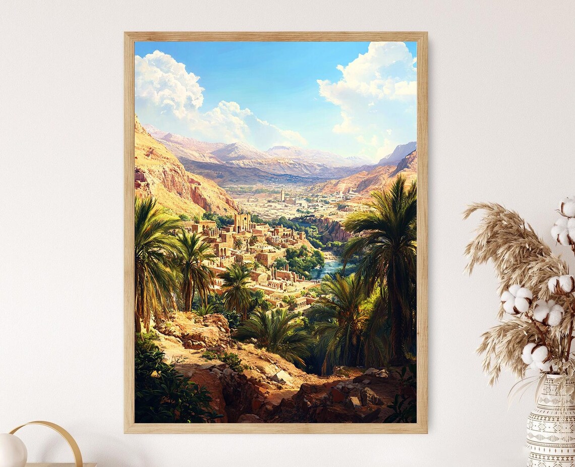 Jericho Landscape, Date Palms and Ancient Ruins