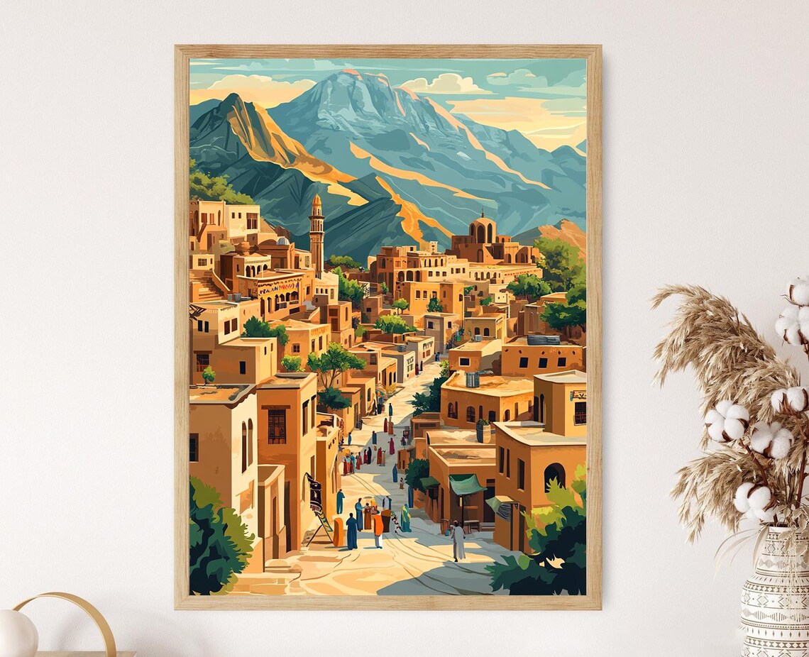 Yazidi Mountain Village, Kurdistan Landscape Art Print
