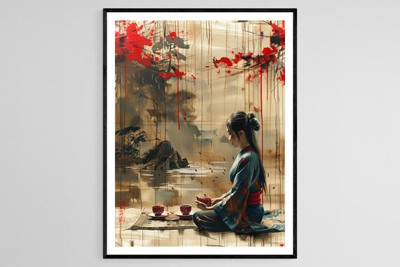 Graceful Tea Ceremony Painting Japanese Cultural Tradition Art Print