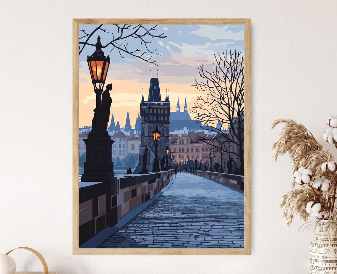 Charles Bridge, Prague Gothic Architecture Art Print