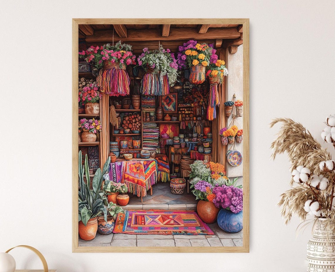Mercado Peruano De Alpaca Y Cerámica Art Print