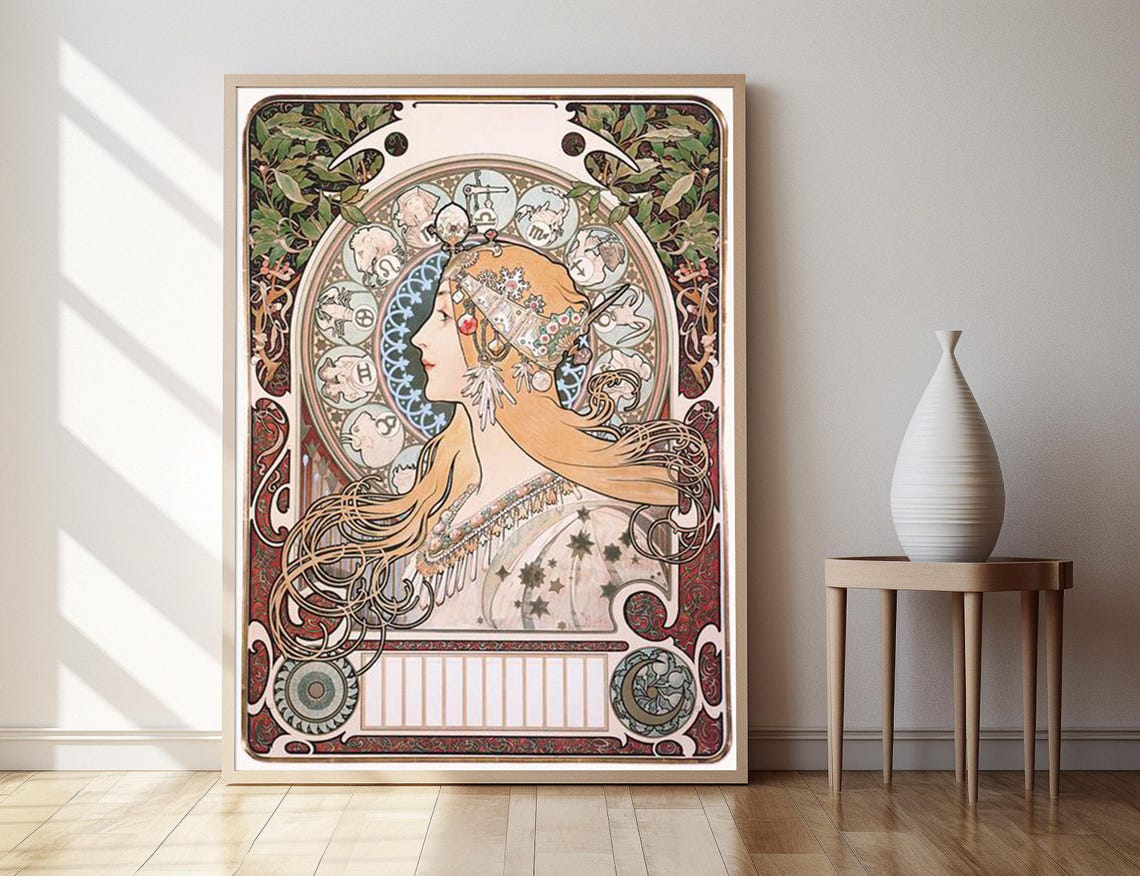Zodiac 1896 Alphonse Mucha Print