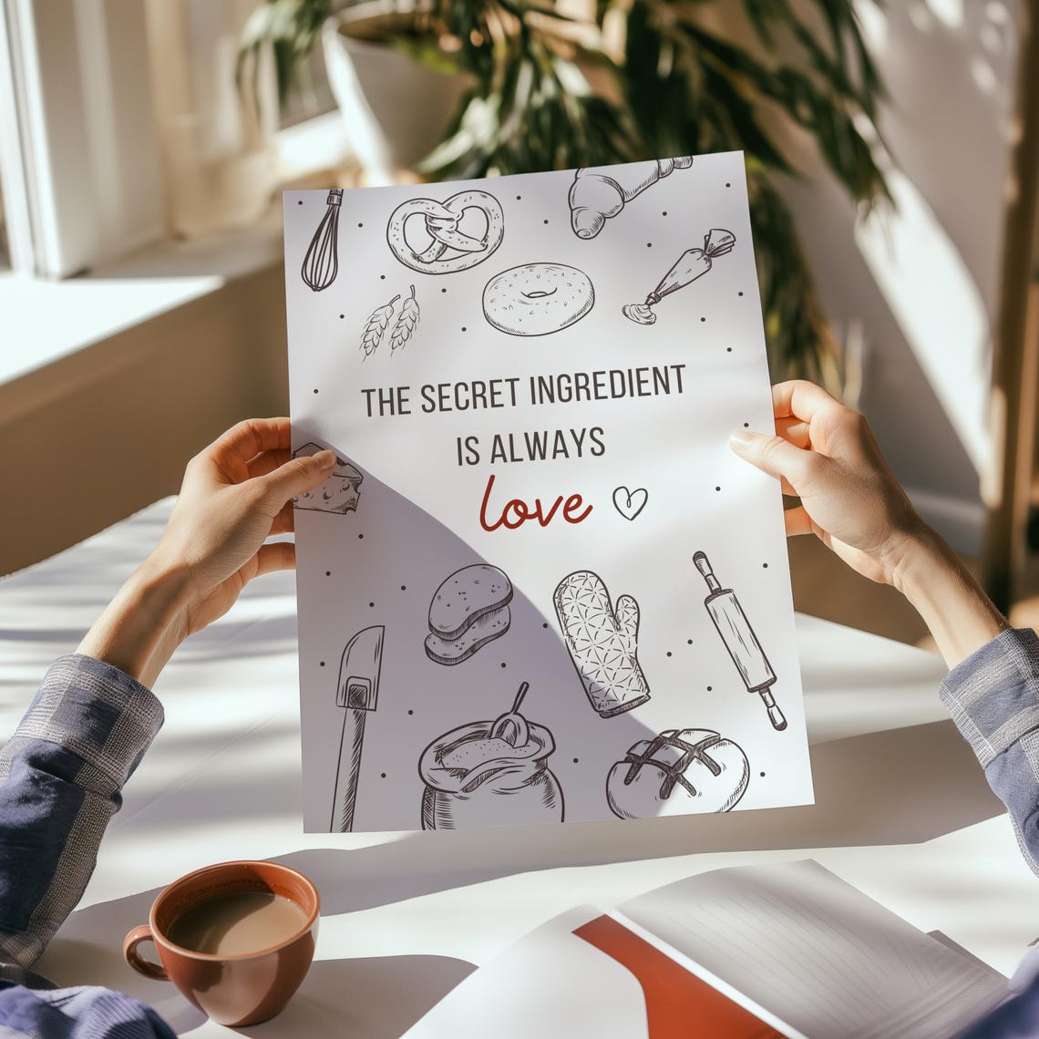 The Secret Ingredient Is Always Love Baking Doodle Kitchen Poster - Image 2