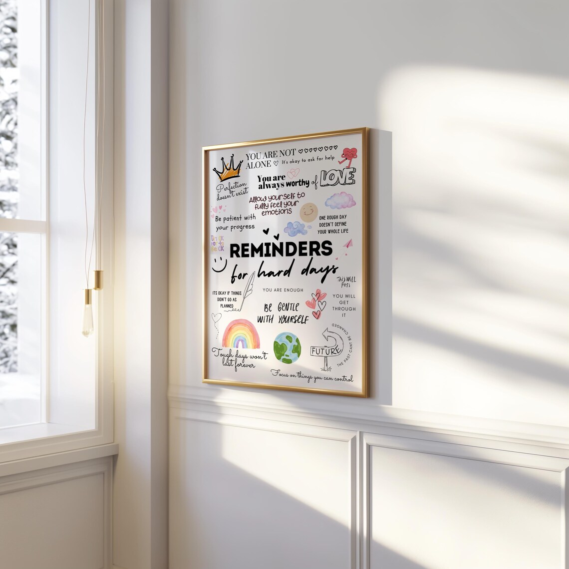 Reminders For Hard Days Mindfulness Art Print - Image 2