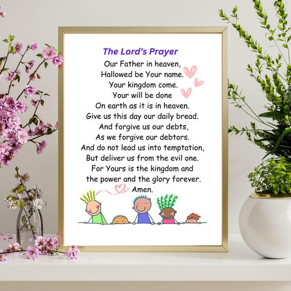 The Lords Prayer Matthew 69 Kids Wall Artbible Verse Wall Art